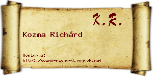 Kozma Richárd névjegykártya