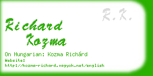 richard kozma business card
