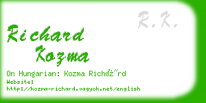 richard kozma business card